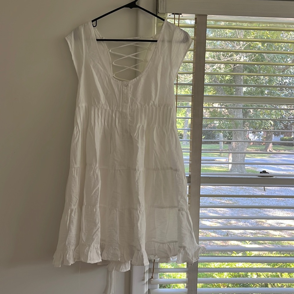 White ruffles dress